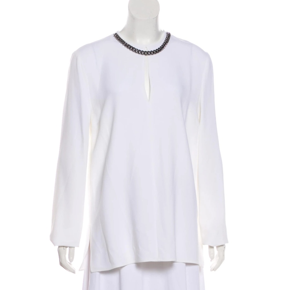 Stella McCartney White Top with Chain Accent